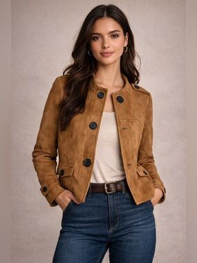 Anthropologie Avec Les Filles Camel Faux Suede Jacket Medium